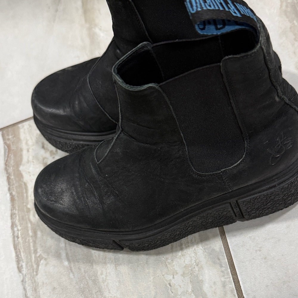 John Fluevog Platform Booties- black leather Size 8 - Picture 5 of 10
